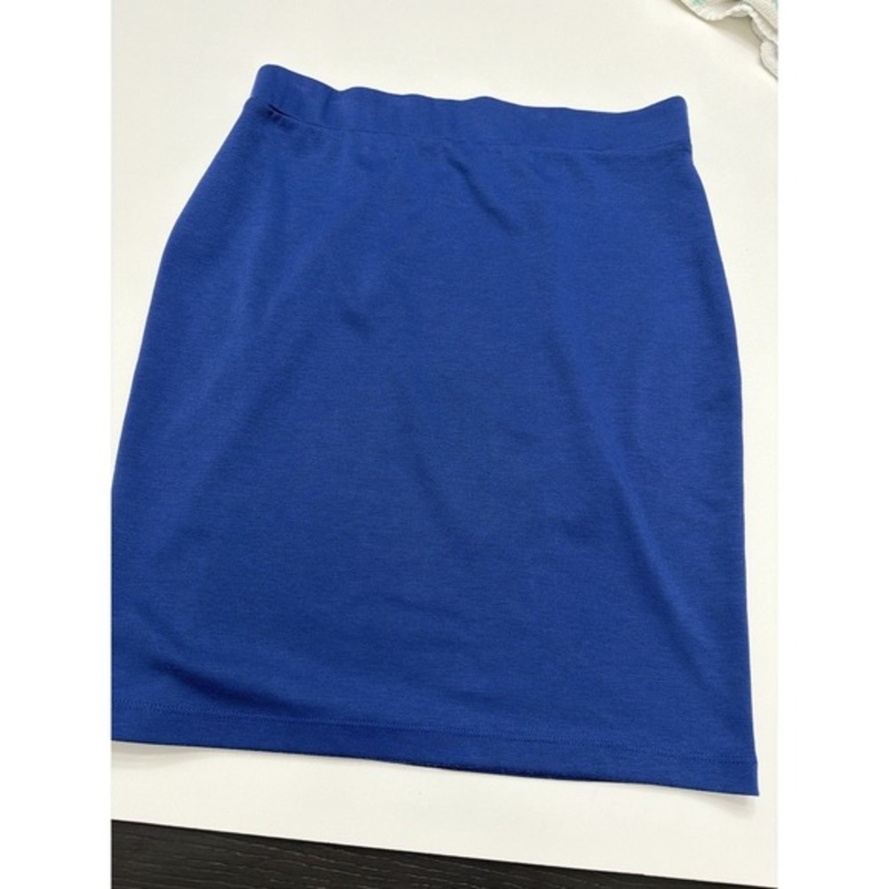 Sunny Taylor Blue Pull On Skirt Women's L Elastic‎ Waist USA Made.       5146
